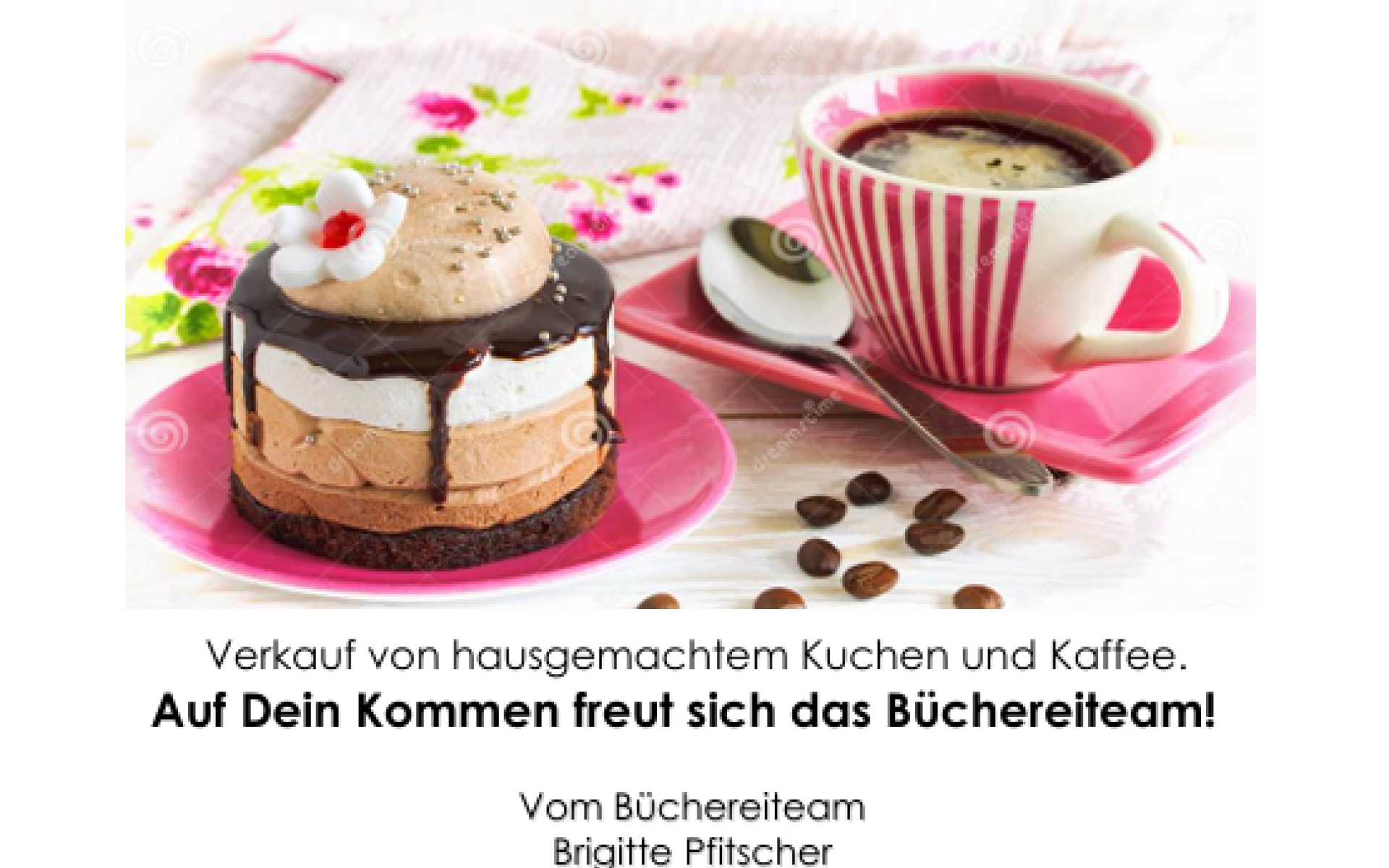 Treffpunkt Bücherei Süßigkeit und Kaffee